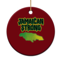 Jamaican Strong Resilience Graphic Ceramic Ornament Caribbean Island Map Silhouette