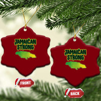 Jamaican Strong Resilience Graphic Ceramic Ornament Caribbean Island Map Silhouette