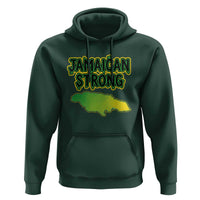Jamaican Strong Resilience Graphic Hoodie Caribbean Island Map Silhouette