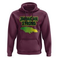 Jamaican Strong Resilience Graphic Hoodie Caribbean Island Map Silhouette