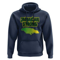 Jamaican Strong Resilience Graphic Hoodie Caribbean Island Map Silhouette