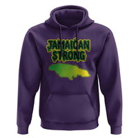 Jamaican Strong Resilience Graphic Hoodie Caribbean Island Map Silhouette