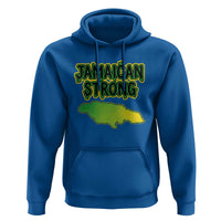 Jamaican Strong Resilience Graphic Hoodie Caribbean Island Map Silhouette