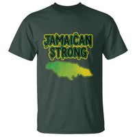 Jamaican Strong Resilience Graphic T Shirt Caribbean Island Map Silhouette