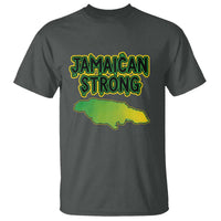 Jamaican Strong Resilience Graphic T Shirt Caribbean Island Map Silhouette