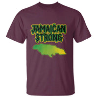Jamaican Strong Resilience Graphic T Shirt Caribbean Island Map Silhouette