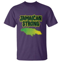 Jamaican Strong Resilience Graphic T Shirt Caribbean Island Map Silhouette