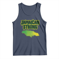 Jamaican Strong Resilience Graphic Tank Top Caribbean Island Map Silhouette