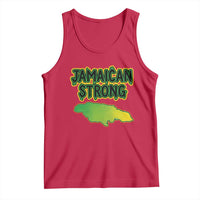 Jamaican Strong Resilience Graphic Tank Top Caribbean Island Map Silhouette