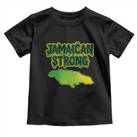 Jamaican Strong Resilience Graphic Toddler T Shirt Caribbean Island Map Silhouette