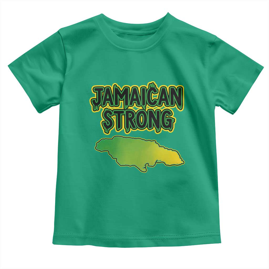 Jamaican Strong Resilience Graphic Toddler T Shirt Caribbean Island Map Silhouette