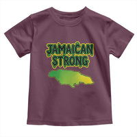 Jamaican Strong Resilience Graphic Toddler T Shirt Caribbean Island Map Silhouette