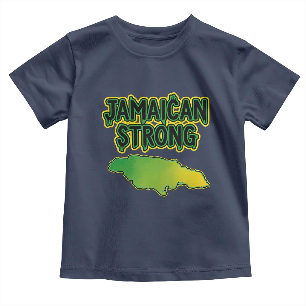 Jamaican Strong Resilience Graphic Toddler T Shirt Caribbean Island Map Silhouette