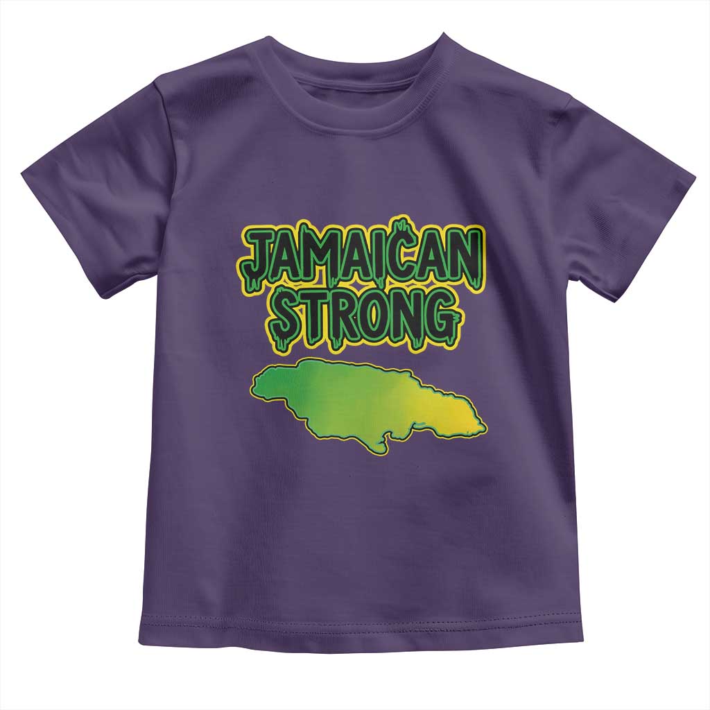 Jamaican Strong Resilience Graphic Toddler T Shirt Caribbean Island Map Silhouette
