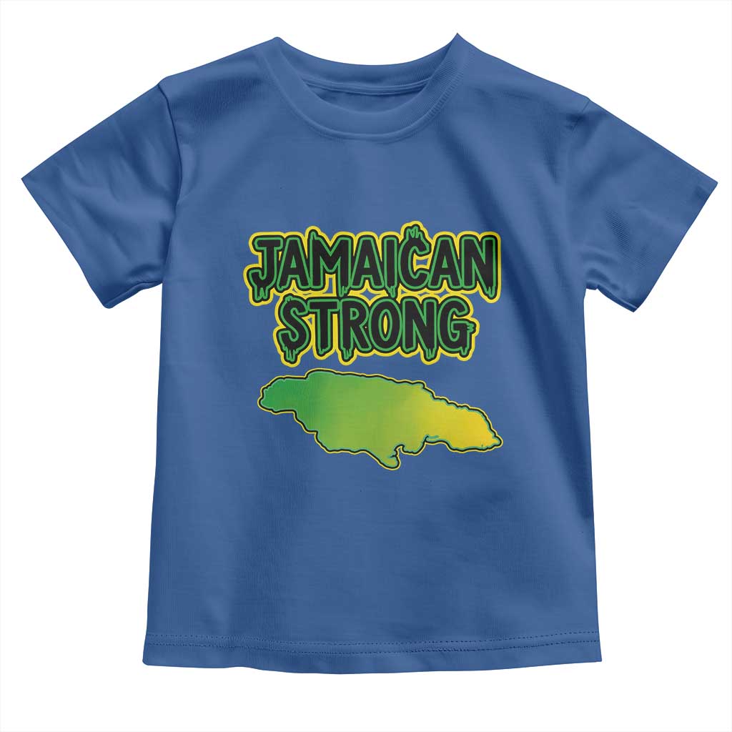 Jamaican Strong Resilience Graphic Toddler T Shirt Caribbean Island Map Silhouette