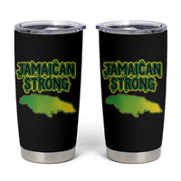 Jamaican Strong Resilience Graphic Tumbler Cup Caribbean Island Map Silhouette