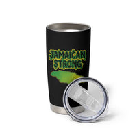 Jamaican Strong Resilience Graphic Tumbler Cup Caribbean Island Map Silhouette