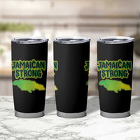 Jamaican Strong Resilience Graphic Tumbler Cup Caribbean Island Map Silhouette