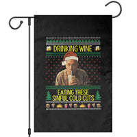 Funny Ed Gein Christmas Meme Garden Flag Drinking Wine Eating This Sinful Cold Cuts Viral Scene - Wonder Print Shop