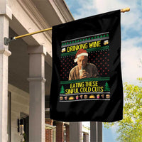 Funny Ed Gein Christmas Meme Garden Flag Drinking Wine Eating This Sinful Cold Cuts Viral Scene - Wonder Print Shop
