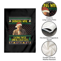 Funny Ed Gein Christmas Meme Garden Flag Drinking Wine Eating This Sinful Cold Cuts Viral Scene - Wonder Print Shop
