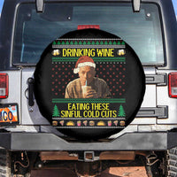 Funny Ed Gein Christmas Meme Spare Tire Cover Drinking Wine Eating This Sinful Cold Cuts Viral Scene - Wonder Print Shop