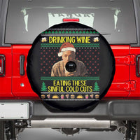 Funny Ed Gein Christmas Meme Spare Tire Cover Drinking Wine Eating This Sinful Cold Cuts Viral Scene - Wonder Print Shop