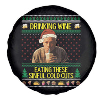 Funny Ed Gein Christmas Meme Spare Tire Cover Drinking Wine Eating This Sinful Cold Cuts Viral Scene - Wonder Print Shop