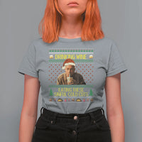 Funny Ed Gein Christmas Meme T Shirt For Women Drinking Wine Eating This Sinful Cold Cuts Viral Scene - Wonder Print Shop