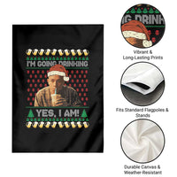 Funny Ed Gein Drinking Wine Garden Flag Im Going Drinking Yes I Am Christmas Meme - Wonder Print Shop