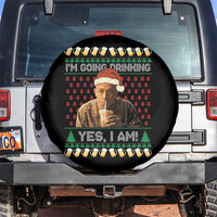 Funny Ed Gein Drinking Wine Spare Tire Cover Im Going Drinking Yes I Am Christmas Meme - Wonder Print Shop