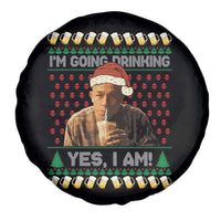Funny Ed Gein Drinking Wine Spare Tire Cover Im Going Drinking Yes I Am Christmas Meme - Wonder Print Shop