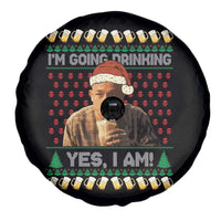 Funny Ed Gein Drinking Wine Spare Tire Cover Im Going Drinking Yes I Am Christmas Meme - Wonder Print Shop