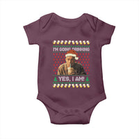 Funny Ed Gein Drinking Wine Baby Onesie Im Going Drinking Yes I Am Christmas Meme - Wonder Print Shop