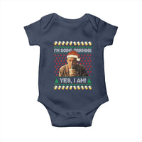Funny Ed Gein Drinking Wine Baby Onesie Im Going Drinking Yes I Am Christmas Meme - Wonder Print Shop