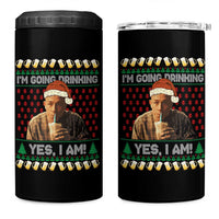 Funny Ed Gein Drinking Wine 4 in 1 Can Cooler Tumbler Im Going Drinking Yes I Am Christmas Meme - Wonder Print Shop