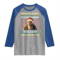 Funny Ed Gein Drinking Wine Raglan Shirt Im Going Drinking Yes I Am Christmas Meme - Wonder Print Shop
