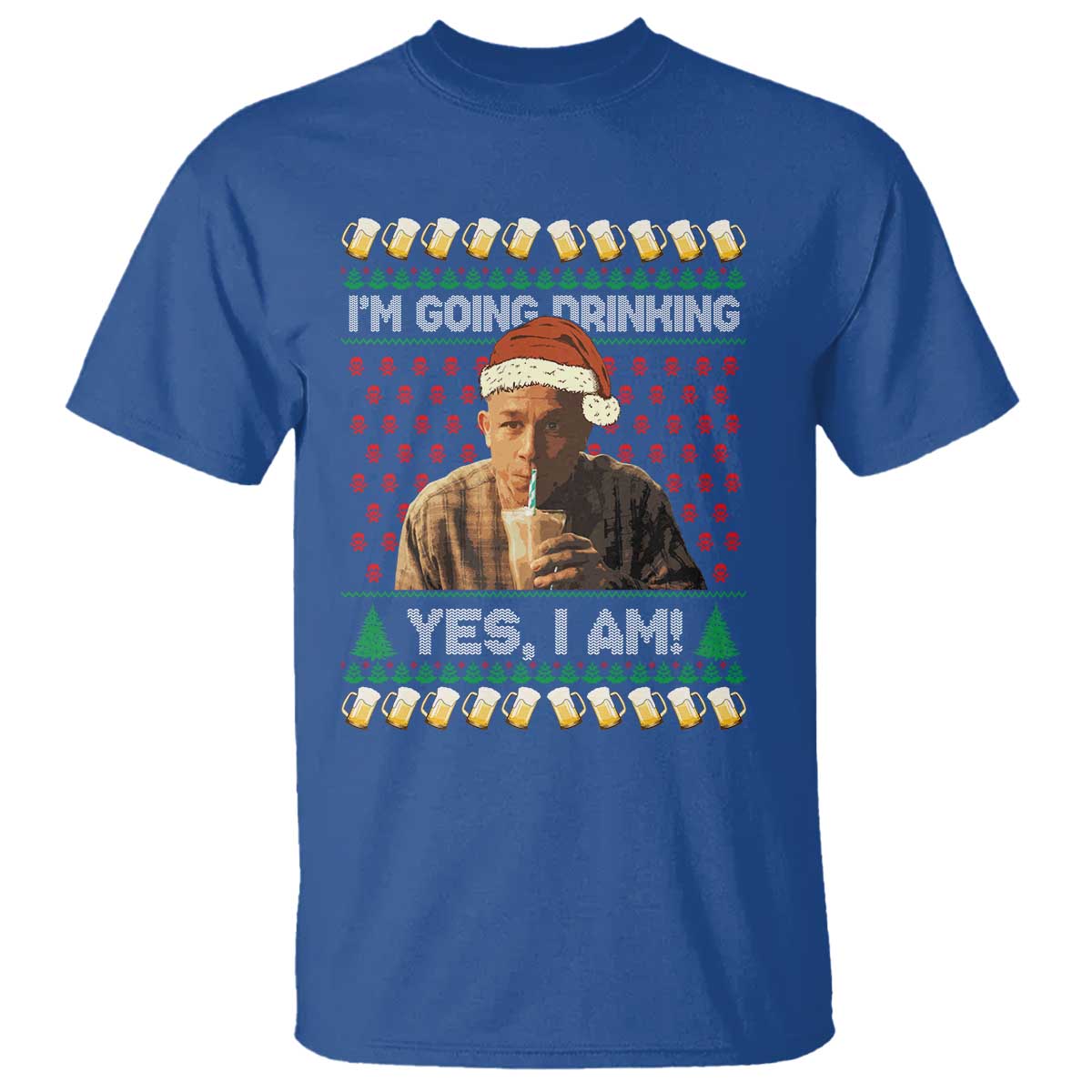 Funny Ed Gein Drinking Wine T Shirt Im Going Drinking Yes I Am Christmas Meme - Wonder Print Shop