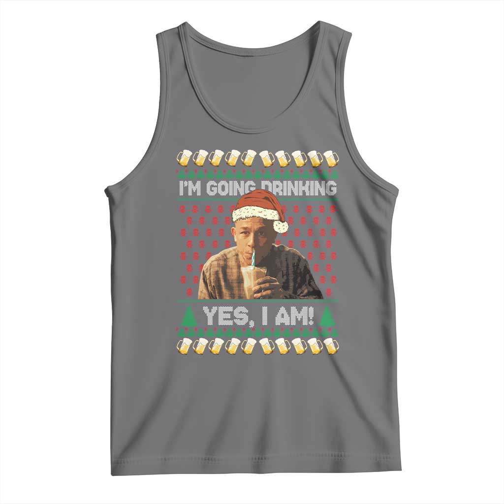 Funny Ed Gein Drinking Wine Tank Top Im Going Drinking Yes I Am Christmas Meme - Wonder Print Shop