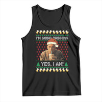 Funny Ed Gein Drinking Wine Tank Top Im Going Drinking Yes I Am Christmas Meme - Wonder Print Shop