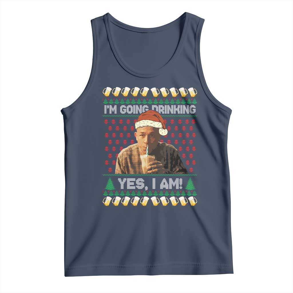 Funny Ed Gein Drinking Wine Tank Top Im Going Drinking Yes I Am Christmas Meme - Wonder Print Shop