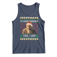 Funny Ed Gein Drinking Wine Tank Top Im Going Drinking Yes I Am Christmas Meme - Wonder Print Shop
