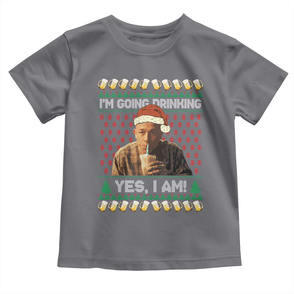 Funny Ed Gein Drinking Wine Toddler T Shirt Im Going Drinking Yes I Am Christmas Meme - Wonder Print Shop