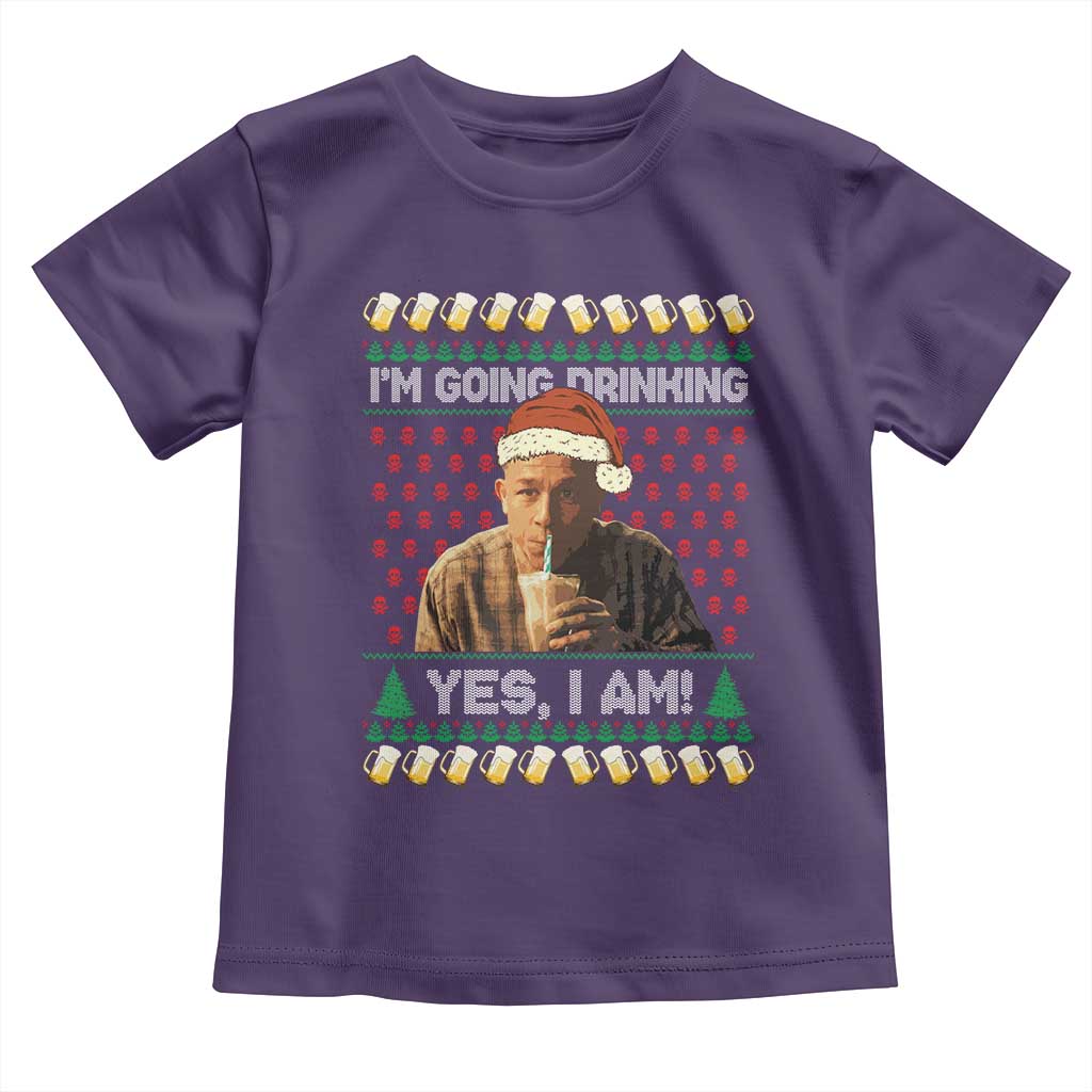 Funny Ed Gein Drinking Wine Toddler T Shirt Im Going Drinking Yes I Am Christmas Meme - Wonder Print Shop