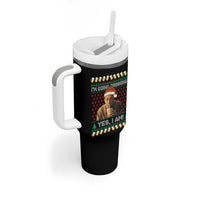Funny Ed Gein Drinking Wine Tumbler With Handle Im Going Drinking Yes I Am Christmas Meme - Wonder Print Shop