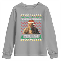 Funny Ed Gein Drinking Wine Youth Sweatshirt Im Going Drinking Yes I Am Christmas Meme - Wonder Print Shop