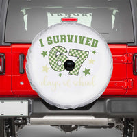 I Survived 67 Days of School Spare Tire Cover Funny Six Seven Meme Students Teacher Celebration - Wonder Print Shop