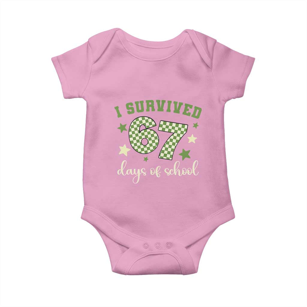 I Survived 67 Days of School Baby Onesie Funny Six Seven Meme Students Teacher Celebration - Wonder Print Shop