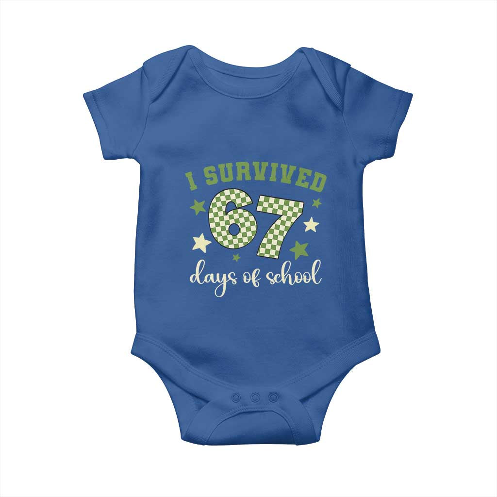 I Survived 67 Days of School Baby Onesie Funny Six Seven Meme Students Teacher Celebration - Wonder Print Shop