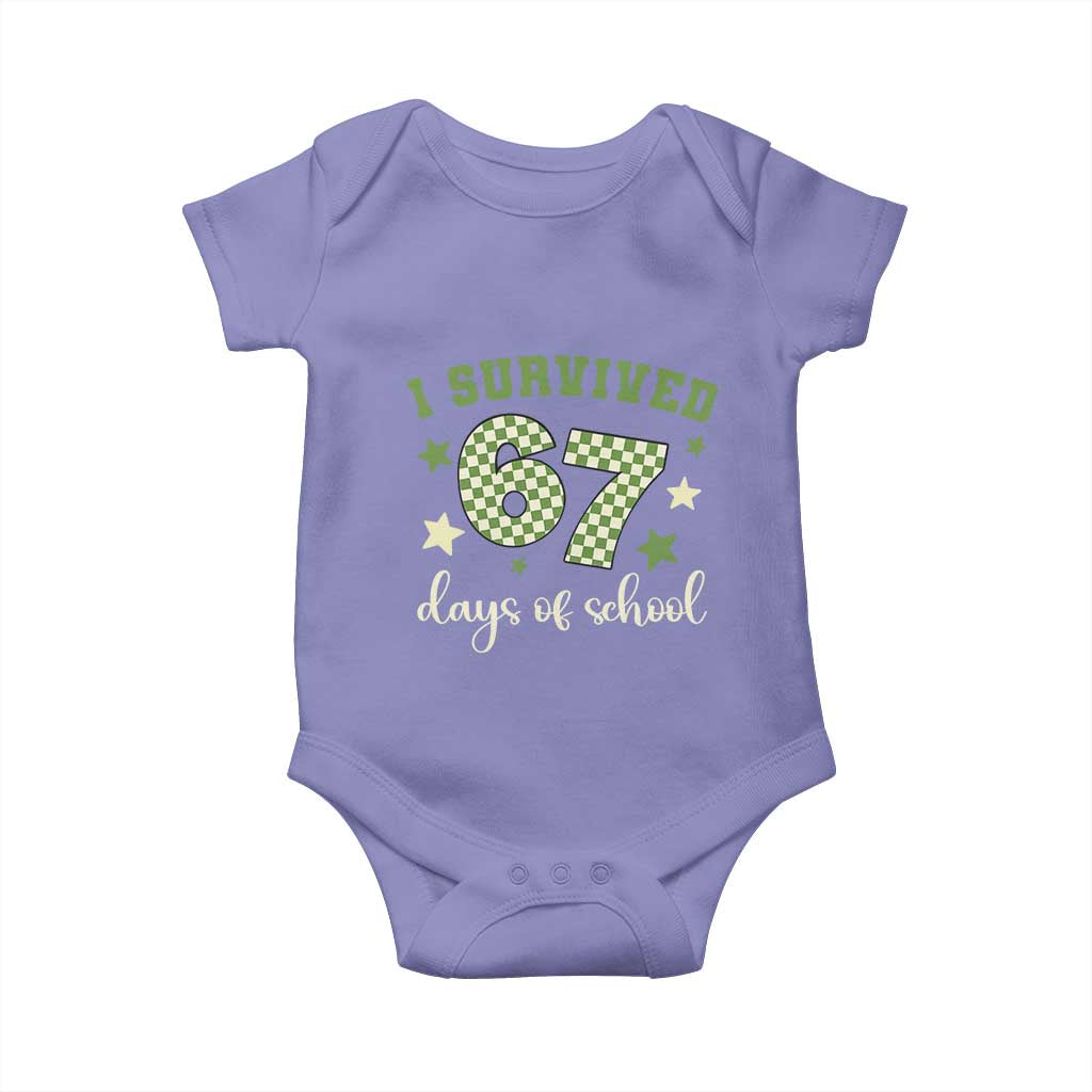 I Survived 67 Days of School Baby Onesie Funny Six Seven Meme Students Teacher Celebration - Wonder Print Shop